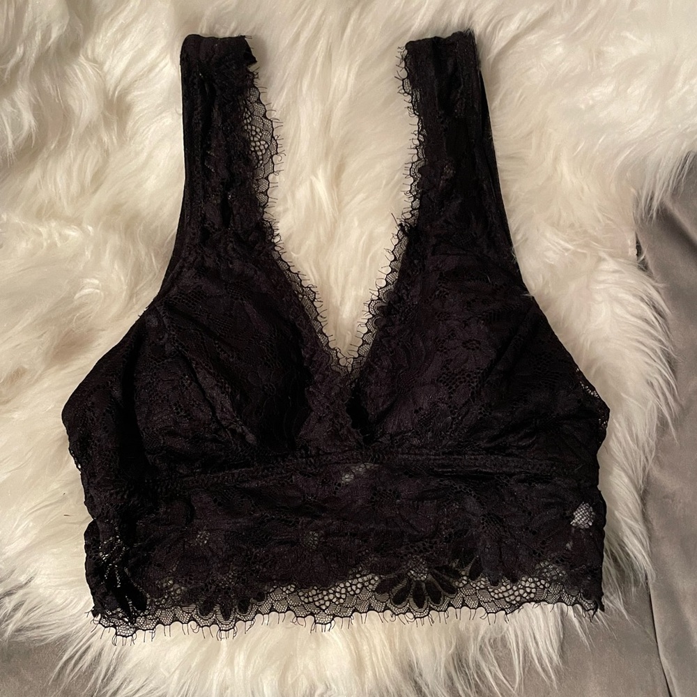 black lace bralette